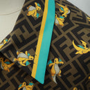 FENDI Zucca Canvas Dragonite Shirt Silk Brown Black FS1262 Auth 165604SM-5