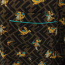 FENDI Zucca Canvas Dragonite Shirt Silk Brown Black FS1262 Auth 165604SM-6