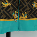 FENDI Zucca Canvas Dragonite Shirt Silk Brown Black FS1262 Auth 165604SM-8