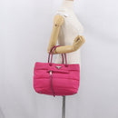 PRADA Hand Bag Nylon Pink Silver Auth 165606-26