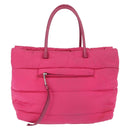 PRADA Hand Bag Nylon Pink Silver Auth 165606-2