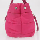 PRADA Hand Bag Nylon Pink Silver Auth 165606-4