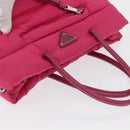 PRADA Hand Bag Nylon Pink Silver Auth 165606-6