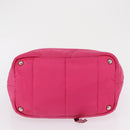 PRADA Hand Bag Nylon Pink Silver Auth 165606-5