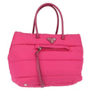PRADA Hand Bag Nylon Pink Silver Auth 165607-1