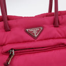 PRADA Hand Bag Nylon Pink Silver Auth 165607-17