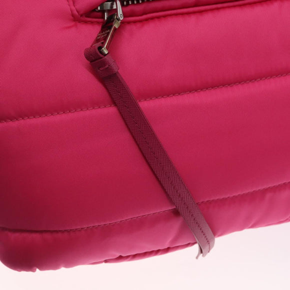 PRADA Hand Bag Nylon Pink Silver Auth 165607