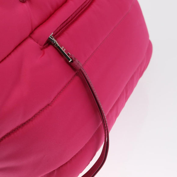 PRADA Hand Bag Nylon Pink Silver Auth 165607