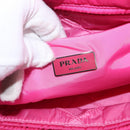 PRADA Hand Bag Nylon Pink Silver Auth 165607-20