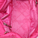 PRADA Hand Bag Nylon Pink Silver Auth 165607-10