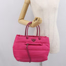 PRADA Handtasche Nylon Pink Silber Original 165607-28
