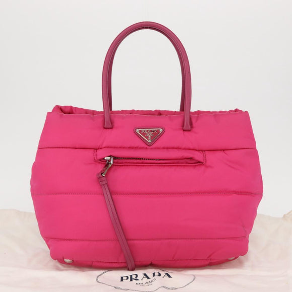 PRADA Handtasche Nylon Pink Silber Original 165607