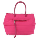 PRADA Hand Bag Nylon Pink Silver Auth 165607-2