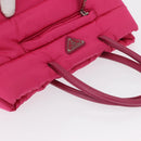 PRADA Hand Bag Nylon Pink Silver Auth 165607-6