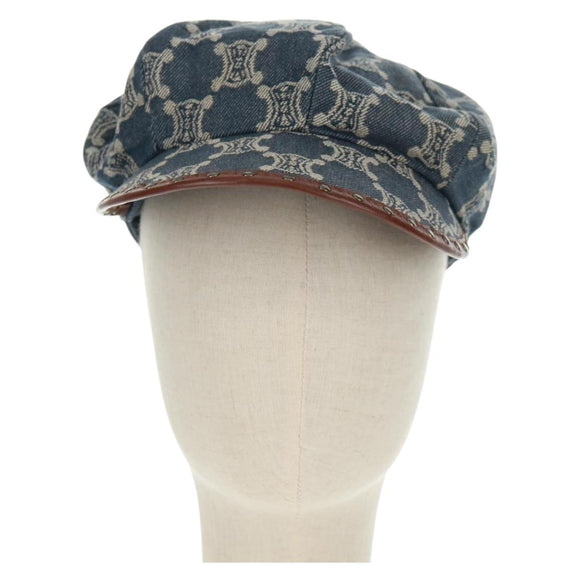 CELINE Macadam Canvas Cap Blue Auth 165608V