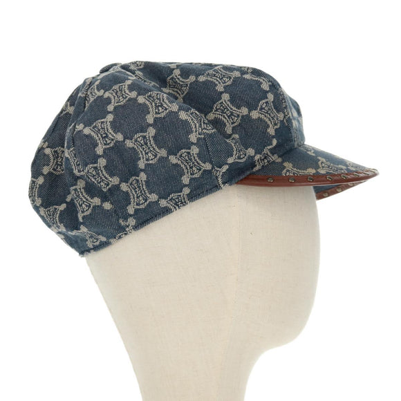 CELINE Macadam Canvas Cap Blau Auth 165608V