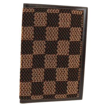 FENDI Beads Day Planner Cover Leather Brown Auth 165609V