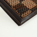 FENDI Beads Day Planner Cover Leather Brown Auth 165609V-15