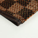 FENDI Beads Day Planner Cover Leather Brown Auth 165609V-16