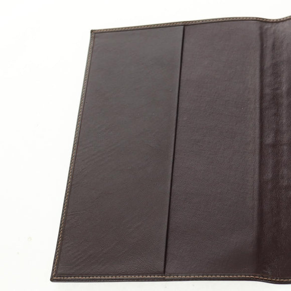 FENDI Beads Day Planner Cover Leather Brown Auth 165609V