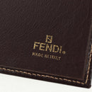 FENDI Beads Day Planner Cover Leather Brown Auth 165609V-19