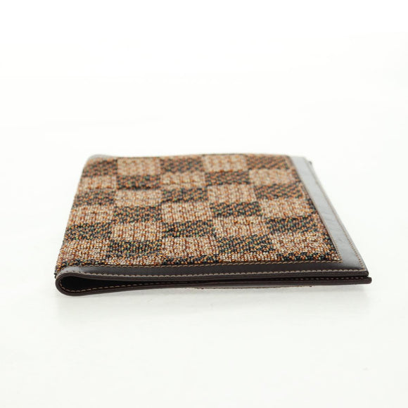 FENDI Beads Day Planner Cover Leather Brown Auth 165609V