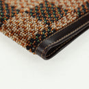 FENDI Beads Day Planner Cover Leather Brown Auth 165609V-7