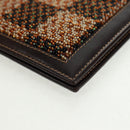 FENDI Beads Day Planner Cover Leather Brown Auth 165609V-14