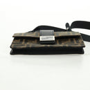 FENDI Zucca Canvas Shoulder Bag Black Brown Auth 165610SAM-11