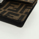 FENDI Zucca Canvas Shoulder Bag Black Brown Auth 165610SAM-13