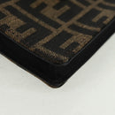 FENDI Zucca Canvas Shoulder Bag Black Brown Auth 165610SAM-14