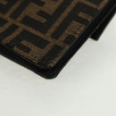 FENDI Zucca Canvas Shoulder Bag Black Brown Auth 165610SAM-15
