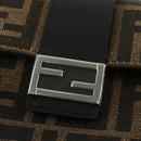 FENDI Zucca Canvas Shoulder Bag Black Brown Auth 165610SAM-16