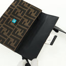 FENDI Zucca Canvas Shoulder Bag Black Brown Auth 165610SAM-17