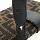 FENDI Zucca Canvas Shoulder Bag Black Brown Auth 165610SAM-10