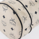 MCM Vicetos Logogram Shoulder Bag PVC Leather White Gold Auth 165611-12