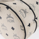 MCM Vicetos Logogram Shoulder Bag PVC Leather White Gold Auth 165611-14