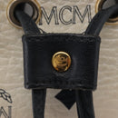 MCM Vicetos Logogram Shoulder Bag PVC Leather White Gold Auth 165611-16