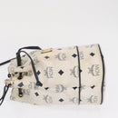 MCM Vicetos Logogram Shoulder Bag PVC Leather White Gold Auth 165611-5