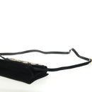 Salvatore Ferragamo Umhängetasche Wildleder Schwarz Gold Authentisch 165613V-15