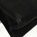 Salvatore Ferragamo Shoulder Bag Suede Black Gold Auth 165613V-9