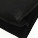 Salvatore Ferragamo Umhängetasche Wildleder Schwarz Gold Authentisch 165613V-18