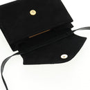 Salvatore Ferragamo Umhängetasche Wildleder Schwarz Gold Authentisch 165613V-20