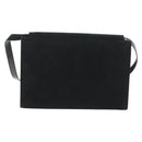 Salvatore Ferragamo Shoulder Bag Suede Black Gold Auth 165613V-2