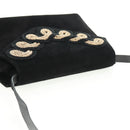 Salvatore Ferragamo Umhängetasche Wildleder Schwarz Gold Authentisch 165613V-6