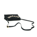 Salvatore Ferragamo Umhängetasche Wildleder Schwarz Gold Authentisch 165613V-7
