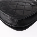 CHANEL Pouch Lamb Skin Black Gold CC Auth 165615-12