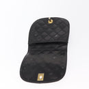CHANEL Pouch Lamb Skin Black Gold CC Auth 165615-9
