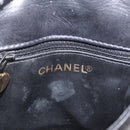 CHANEL Pouch Lamb Skin Black Gold CC Auth 165615-21