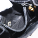 CHANEL Pouch Lamb Skin Black Gold CC Auth 165615-23